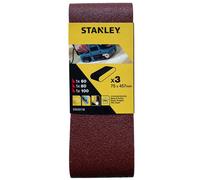Stanley - Juego de bandas de lija de 3 piezas, 75x457 mm STA33116-XJ