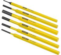 Stanley Juego de 6 punzones y botadores 1,5-3-4-5-6-8 mm Mango acero 4-18-226