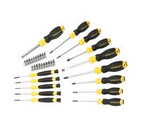 Stanley Juego de destornilladores 34 piezas - 13 destornilladores, 20 puntas, Phillips/Torx, estuche