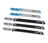 Stanley Juego de 5 hojas STA27030-XJ HCS/HSS para madera <60 mm y metal 0,8–4 mm