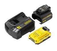 Stanley - Kit con cargador de 2A, 1 batería de 18 V Li-Ion 2,0 Ah y adaptador SFMCB121D1-QW