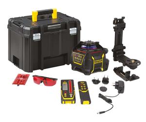 Stanley - Láser rotatorio con receptor y accesorios, rojo, alcance de 600 m, batería integrada, cargador FMHT77447-1