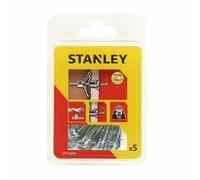 Stanley lot de 5 chevilles en métal a expansion ø 4x33mm avec gond s