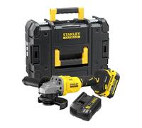 Stanley - Amoladora angular inalámbrica de 18 V, 125 mm, 1 batería de 4,0 Ah, cargador SFMCG710M1T-QW