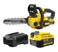 Stanley - Motosierra AKU 18V 30 cm, 1x batería 4,0 Ah Li-Ion, cargador SFMCCS630M1-QW