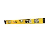 Stanley Nivel perfilado aluminio 60 cm, 3 burbujas (horiz., vert. y graduable), extremos protectores