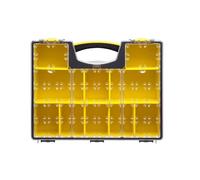 STANLEY Organizador profesional grande con 8 compartimentos extraíbles, tapa transparente de polipropileno resistente, dimensiones 42.3x10.5x33.4 cm, 1-92-749