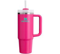 Stanley Quencher H2.0 FlowState - Vaso aislado al vacío de acero inoxidable con tapa y cañita para agua, té helado, café, batidos y más, rosa pasión, 887 ml