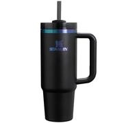 Stanley Quencher H2.0 FlowState - Vaso de acero inoxidable aislado al vacío con tapa y pajilla para agua, té helado o café, batidos y más, cromo negro, 30 onzas, 10-10827-424