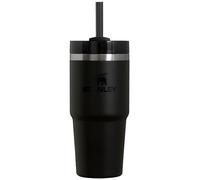STANLEY - Quencher H2.0 - Vaso con pajita de 414 ml - Tapa roscada de 3 vías - Compatible con portavasos para viajes - Vaso térmico de acero inoxidable - Sin BPA - Negro 2.0