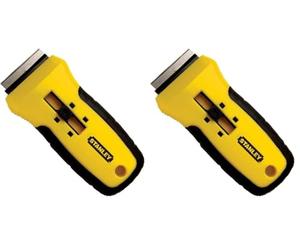 STANLEY Rascavidrios Bimaterial Ergonómico con Cuchilla Retráctil, Incluye 5 Hojas de Recambio, Puño Bimaterial, Cambio Fácil, Ancho Hoja 40mm - 0-28-217 (Paquete de 2)