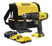 Stanley Taladro percutor SFMCD711DSA-QW 18V 2 baterías 2,0 Ah Li-Ion, cargador y 50 accesorios