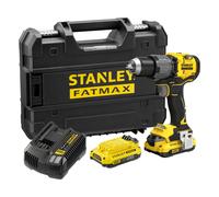 STANLEY SFMCD726D2T-QW - Taladro Percutor BRUSHLESS V20 Li-Ion 18V 80Nm. Incluye 2 baterías Li-Ion 2Ah, cargador 1.25A y maletín