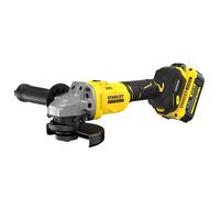 STANLEY SFMCG710M1T-QW - Mini-Amoladora BRUSHLESS V20 Li-Ion 18V 125mm con batería, cargador y maletín ProStack