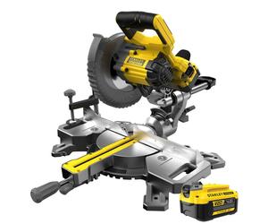 Stanley - Sierra de inglete a batería de 18V 190 mm, con guía, 1x batería 4,0 Ah Li-ion, cargador SFMCS701M1-QW