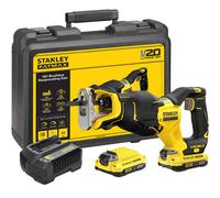 Stanley - Sierra de sable a batería, de 18 V, 2 baterías 2,0 Ah Li-Ion, cargador SFMCS310D2K-QW