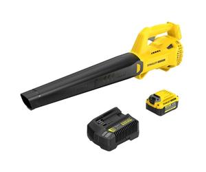 Stanley - Soplador de hojas inalámbrico de 18 V, 1 batería de iones de litio de 4,0 Ah, cargador SFMCBL714M1-QW