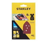 Stanley Hojas de lija STA31014-XJ – 5 hojas, grano 180