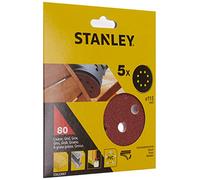 Stanley Discos de lija STA32007-XJ ø115 mm Grano 80 para lijadora rotorbital 5 unidades