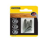 STANLEY STA61120-XJ - Juego de 6 puntas de 25mm. Pozidriv: PZ1 y PZ2. Phillips: PH1 y PH2. Planas: 4.0 y 7.2mm.