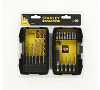 STANLEY STA88201-XJ - 6 brocas para mampostería (4, 5, 5.5, 6, 7 y 8mm) + 13 piezas para atornillar (3x Torx, 2x Pozidriv, 2x Philips, 1x planas, 1 guía atornillar y 4x Puntas 50mm)