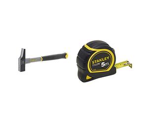 Stanley STHT0-54159 Martillo de Carpintero, Gris, 315g-25mm + STANLEY 1-30-697 Flexometro Tylon 5 metros x 19mm