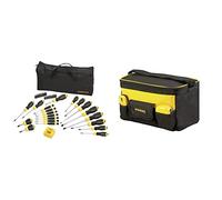 Stanley STHT0-62113 - Juego de 42 destornilladores con bolsa de nylon + Bolsa Profunda para herramientas, Tapa plana (14%22/34 cm), Múltiples bolsillos