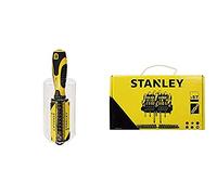 STANLEY STHT0-70885 - Destornillador multipuntas, incluye 33 puntas + STANLEY STHT0-62143 - Set de 57 piezas, destornilladores y puntas de destornillador