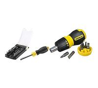 Stanley Stht0-70885 - Destornillador Multipuntas, Incluye 33 Puntas Y Organizador De Puntas + 0-66-358 - Destornillador Con Carraca Y 6 Puntas