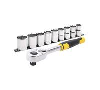 Stanley Juego de llaves de tubo STMT82671-0, 10 piezas, trinquete 1/2" 72 dientes