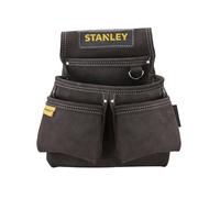 STANLEY Bolsa portaherramientas de cuero,4 bolsillos,Soporte especial para flexómetro,Doble costura,Abertura amplia para el cinturón- 30x 7x 33 cm, STST1-80116