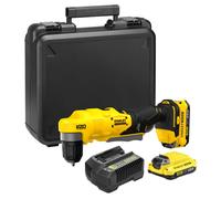 Stanley - Taladro angular a batería de 18V, 2 baterías de 2,0 Ah Li-Ion, cargador SFMCD750D2K-QW