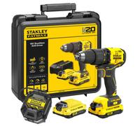 Stanley - Taladro atornillador AKU 18V, 2x batería 1,5 Ah Li-Ion, cargador SFMCD710C2K-QW