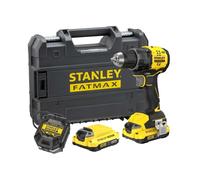 Stanley - Taladro atornillador AKU 18V, 2x batería 2,0 Ah Li-Ion, cargador SFMCD714D2T-QW
