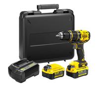 Stanley - Taladro percutor AKU de 18V, 2 baterías de 4,0 Ah Li-ion, cargador SFMCD721M2K-QW