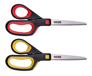 Stanley Tijeras ergonómicas multiusos de 8 pulgadas, paquete de 2 (SCI8EST-2PK), colores surtidos
