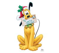 STAR CUTOUTS Ltd Fun - Carta de cartón de tamaño Real de Disney Pluto Carol a Papá Noel, 90 x 56 cm, decoración navideña exhibiciones Festivas Infantiles, grutas y escaparates, Estrella
