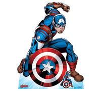 Star Cutouts SC1587 - Recorte de cartón del Capitán América First Avenger, ideal para fanáticos de Marvel, fiestas y eventos