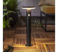 STAR TRADING Baliza LED solar Valletta Sensor metal negro 50 cm