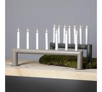 STAR TRADING Candelabro Circum, recto, 7 llamas, gris-marrón