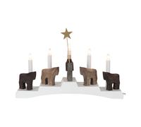 Star Trading Candelabro de adviento Staffans fålar 5 lámparas blanco