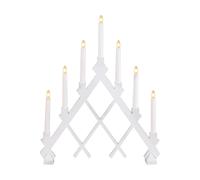 Star Trading Candelabro de madera Rut 7 43 cm Blanco