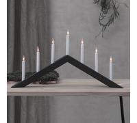 STAR TRADING Candelabro Flecha, plano, 7 llamas, negro