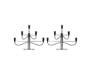 Star Trading Candelabro Milano 5 46 cm paquete de 2 - Cromo