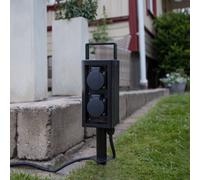 STAR TRADING Columna de enchufes Plugge con cable de enchufe, pica de tierra