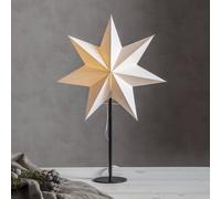 STAR TRADING Estrella de pie Mixa, metal/papel negro/blanco