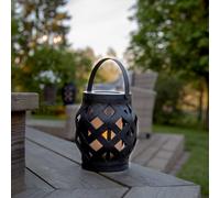 STAR TRADING Farol LED Flame Lantern, negra, altura 16 cm