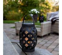 STAR TRADING Farol LED Flame Lantern, negra, altura 23 cm