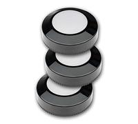 Star Trading Juego de 3 luces de clic LED negras, Ø6,9 cm, altura 2,6 cm, color de luz blanco cálido, intensidad de luz 40 lm, funcionamiento con batería
