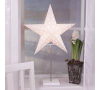 STAR TRADING Lámpara Combi Pack estrella + pantalla, pie blanco